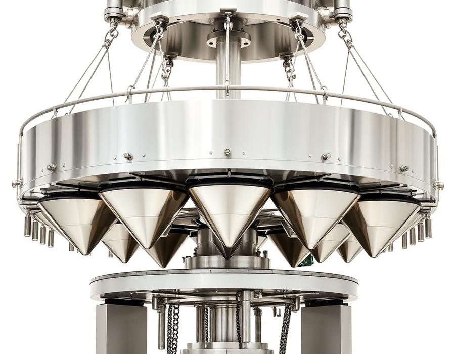 Multi Head Dry Fruit Weighing Packaging Machine manufactured by Space Packaging Solution, Faridabad