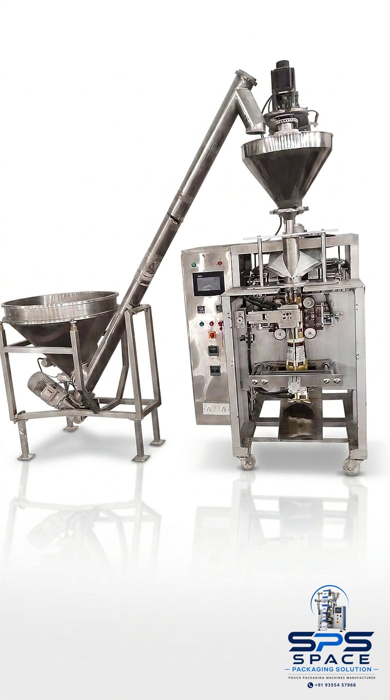 Auger Filler with Screw Conveyor manufactured by Space Packaging Solutions, Faridabad