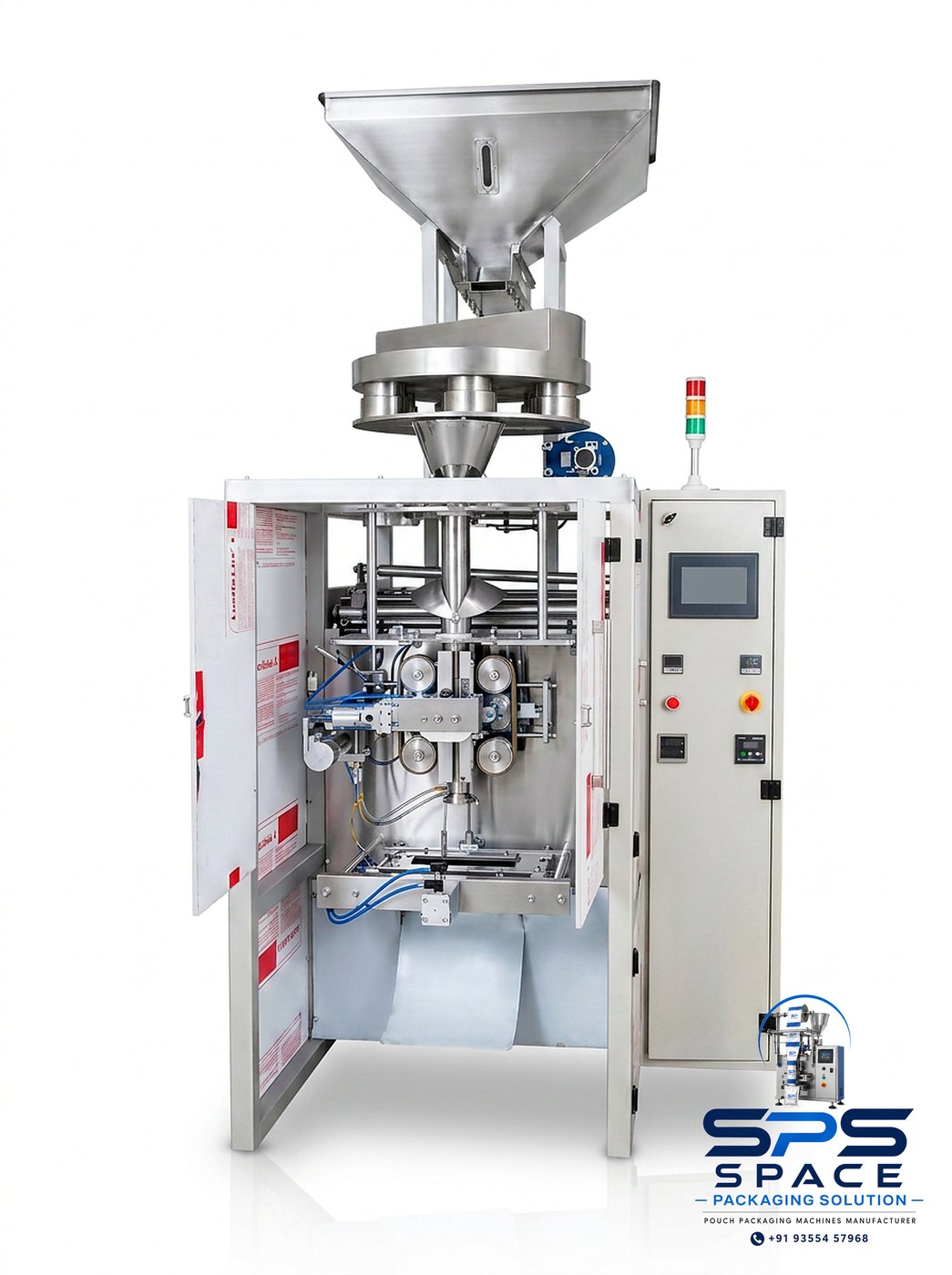 Cup Filler VFFS Machine manufactured by Space Packaging Solutions, Faridabad