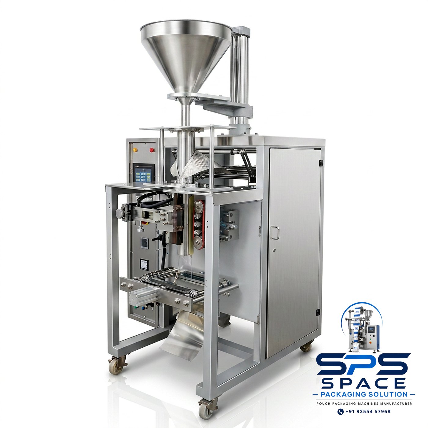 Compact Auger Pouch Machine manufactured by Space Packaging Solutions, Faridabad